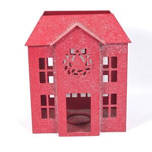 Vintage Bath Body Works ChristmasBarn House Luminary Tea Light Candle Holder EUC